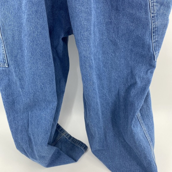 Berne Denim Bib Overalls Tag 48x30 Actual 46x26 Blue Workwear Chore Utility - Picture 10 of 16